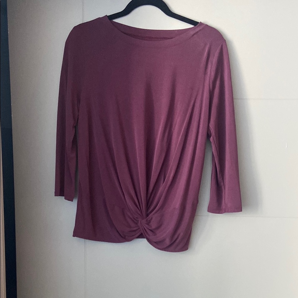 LOFT Mauve Twist Front Blouse